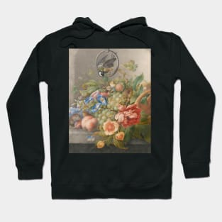 Still Life with Flowers, Fruits, a Bird and a Mouse by Herman Henstenburgh Hoodie